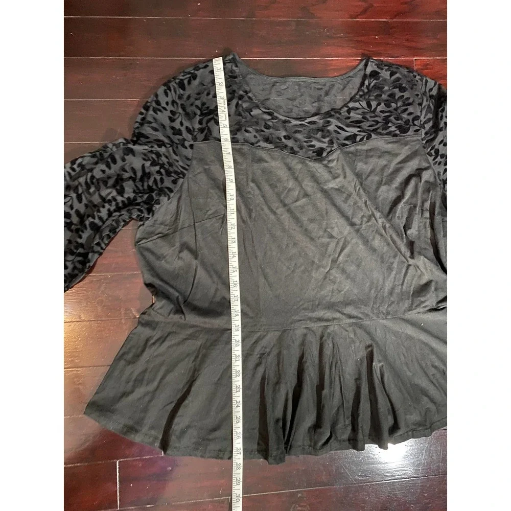 Denim 24/7 Black Pullover Long Sleeve Plus Size 2X 26/28 - Picture 5 of 6